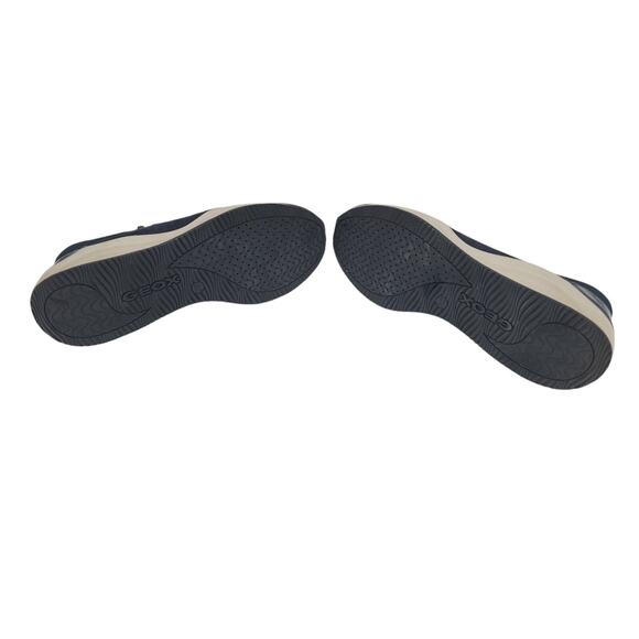 Geox Respira Omaya Navy Suede Slip-On Sneakers w/ Glitter | Women's Size 10.5 - Picture 4 of 5